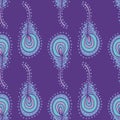 Feathers pattern in purple and blue colors