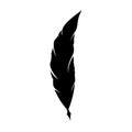 Feathers pen black icon silhouette. Logo goose lightweight feather contour. Vector illustration Royalty Free Stock Photo