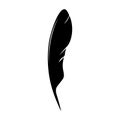 Feathers pen black icon silhouette. Logo goose lightweight feather contour. Vector illustration Royalty Free Stock Photo