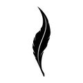 Feathers pen black icon silhouette. Logo goose lightweight feather contour. Vector illustration Royalty Free Stock Photo