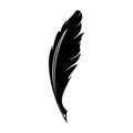 Feathers pen black icon silhouette. Logo goose lightweight feather contour. Vector illustration Royalty Free Stock Photo