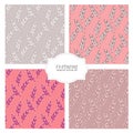 Feathers seamless pattern set.