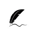 Feathers and signature logo icon design vector Royalty Free Stock Photo