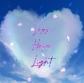 Love, hope, light, heartshaped cloud