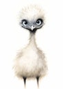 Feathery Friend: The Adorable Ostrich Mascot of the Australian O Royalty Free Stock Photo