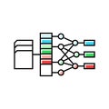 feature extraction machine learning color icon vector illustration Royalty Free Stock Photo