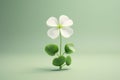 Feature a minimalist representation of a clover