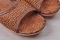 Feature of a pair of cany slippers. Royalty Free Stock Photo