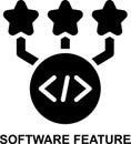 feature, software, application, programming, program, product solid glyph icon