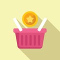 Featured product basket icon flat vector. Digit creative Royalty Free Stock Photo