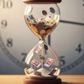 Features a blurred clock face, emphasizing the themes of time and Royalty Free Stock Photo