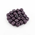Features a bumpy texture typical of blackberry druplets and is a dark Royalty Free Stock Photo
