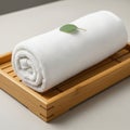 Features clean lines and a natural finish complementing the towel s simplicit Royalty Free Stock Photo