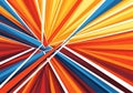 Features orange, red, yellow, and blue angular lines converging Royalty Free Stock Photo
