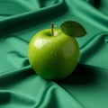 Features rich green tones unifying the apple and background for Royalty Free Stock Photo