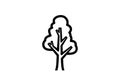 Features a simple outline of a tree with a rounded, cloud-like canopy Royalty Free Stock Photo