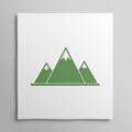 Features stylized triangular peaks varying in size arranged horizontall Royalty Free Stock Photo