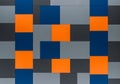 Features a symmetrical layout, with orange squares strategically placed Royalty Free Stock Photo