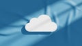 Features a white cloud icon positioned against a smooth blue Royalty Free Stock Photo
