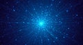 Featuring an abstract explosion of blue light particles radiating Royalty Free Stock Photo