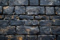 Featuring a black brick wall background, texture of old black painted bricks pattern for interior design or wallpaper decorat Royalty Free Stock Photo
