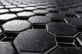 Featuring a black and white hexagon grid pattern, white lines on black background, degree angle Royalty Free Stock Photo