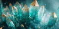 Featuring a Blue-Teal Crystal with Golden Edges, Gemstone Crystal Royalty Free Stock Photo