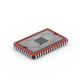 Featuring a central processing unit CPU in a black and silver Royalty Free Stock Photo