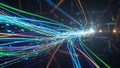 Featuring dynamic and colorful light streaks resembling data streams or Royalty Free Stock Photo