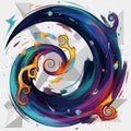 Featuring a dynamic swirling pattern with vibrant colors such as Royalty Free Stock Photo