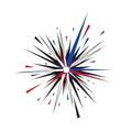 Featuring an explosion of angular shapes radiating from a central Royalty Free Stock Photo