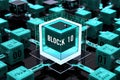 Featuring a futuristic layout of interconnected blocks and cubes Royalty Free Stock Photo