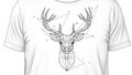 Featuring a geometric black line illustration of a deer s head with Royalty Free Stock Photo