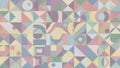 Featuring a grid of pastel colored shapes including circles triangles Royalty Free Stock Photo