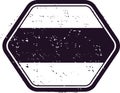 Featuring a hexagonal vintage blank stamp adorned with a grunge effect, offering ample copy space, creating an