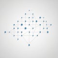 Featuring interconnected blue circles of varying sizes, connected by lines Royalty Free Stock Photo