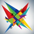 Featuring intersecting multicolored shapes including triangles Royalty Free Stock Photo