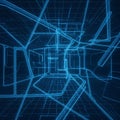 Featuring a network of interconnected blue lines forming geometric Royalty Free Stock Photo