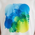 Featuring overlapping circles in shades of blue, green, and yellow on a Royalty Free Stock Photo