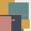 Featuring overlapping geometric shapes in a style reminiscent of mid-century Royalty Free Stock Photo