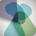 Featuring overlapping translucent geometric shapes in blue, green, Royalty Free Stock Photo