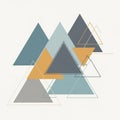 Featuring overlapping triangles of various sizes in muted tones of Royalty Free Stock Photo