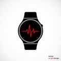 Featuring a red zigzagging heartbeat line on the circular face Royalty Free Stock Photo