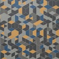 Featuring a series of interlocking cubes in shades of blue orange gray and Royalty Free Stock Photo