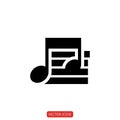 Featuring a stylized music note with both a quarter note and eighth note Royalty Free Stock Photo