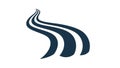 Featuring three parallel curving lines resembling a stylized road or Royalty Free Stock Photo
