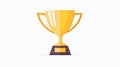 Featuring a trophy cup on a white background, this flat winner's trophy icon is shaped like a trophy in a flat Royalty Free Stock Photo