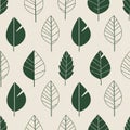 Featuring various stylized leaf designs in two styles solid green Royalty Free Stock Photo