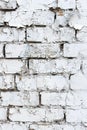 Featuring white brick wall with chipped paint texture for background or backdrop design Royalty Free Stock Photo