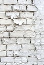 Featuring white brick wall with chipped paint texture for background or backdrop design Royalty Free Stock Photo